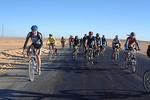 Breakaway in progress - the peleton in disarray