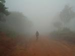 Rider in the tanzanian morning mist.
