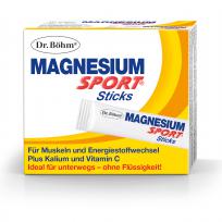 Dr. Böhm® Magnesium Sport® Sticks: Ideal für unterwegs, kein Wasser notwendig, 150 mg Magnesium. Je nach Bedarf bis zu 3 Sticks/Tag.