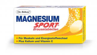 Dr. Böhm® Magnesium Sport® Brausetabletten: Zum Auflösen im Wasser, 150 mg Magnesium. 2 x täglich eine Brausetablette.