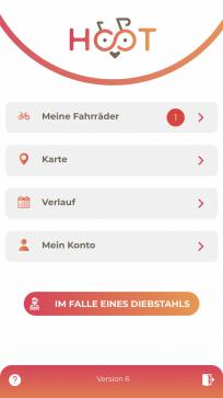 Die Menüauswahl in der App.