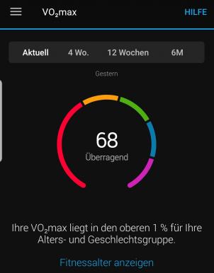 Vo2-max-Schätzung von Ende Juni