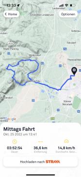 Aufzeichnung der Fahrt ohne Routing/Tracking