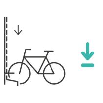 2. Hinunterdrücken
Ein kurzes Drücken mit dem Fahrradlenker nach unten genügt und der Federmechanismus wird aktiviert.