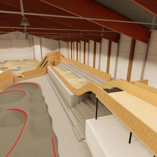 Pumptrack, Jumpline, Flowline, Skills Area, Chill-out Area uvm. ermöglichen wetterunabhängiges, ganzjähriges Bikevergnügen für alle Levels und bis zu 50 Aktive gleichzeitig. Nach zwei Jahren Planung wird Ende April eröffnet.