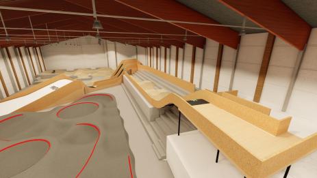 Pumptrack, Jumpline, Flowline, Skills Area, Chill-out Area uvm. ermöglichen wetterunabhängiges, ganzjähriges Bikevergnügen für alle Levels und bis zu 50 Aktive gleichzeitig. Nach zwei Jahren Planung wird Ende April eröffnet.