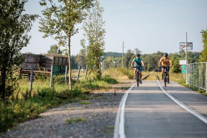 Unter anderem die Schilder des EuroVelo13 standen Pate.