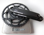 genau 583 Gramm bringen Powermeter, die Kurbeln und Kettenblätter auf die Waage