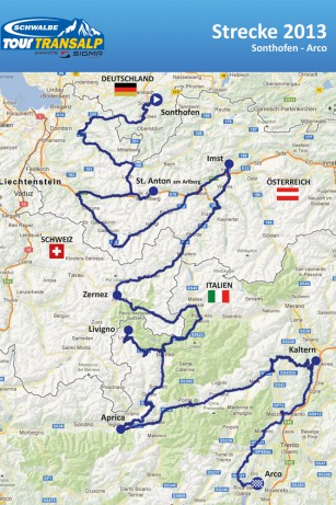 Start ist in Sonthofen im Allgäu, von wo aus es in sieben Etappen über 880 Kilometer und 18.500 Höhenmeter nach Arco am Gardasee geht. 650 Teams sind am Start.