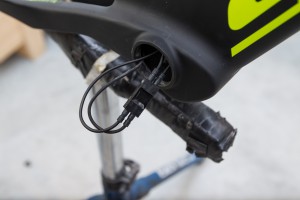 Plug the wire into the junction inside the bottom bracket.