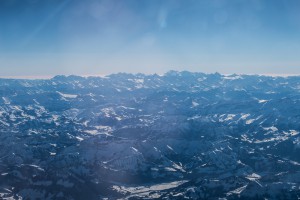 Blick auf das mächtige Massiv des Mont Blanc