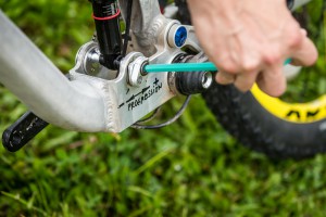 die Enduro-Geometrie soll ausreichend Druck auf den Lenker ermöglichen.
