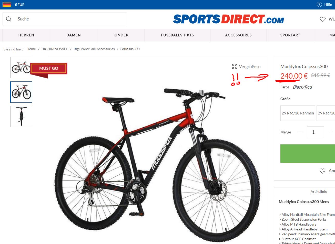 Muddyfox Colossus 300 für 320€ ? - Kaufberatung - Bikeboard
